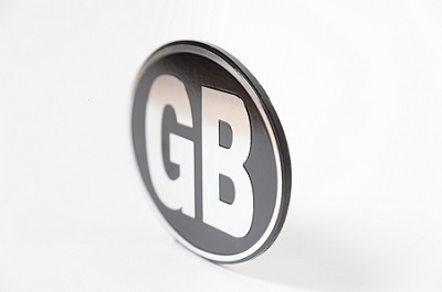 GB Badge - Silver on Black