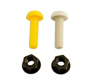 Yellow/White Plastic Nuts and Bolts
