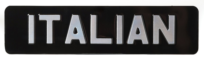 Italian (Small) Pressed Black with Silver Digits
